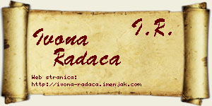 Ivona Radača vizit kartica